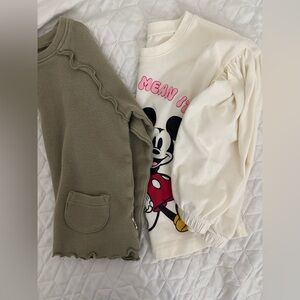 Disney Cream and Red Minnie Mouse long sleeve and olive green long sleeve